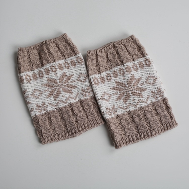 Christmas Knit Boot Cuffs Thermal Wool Knitted Snowflake Ladies Leg Warmer